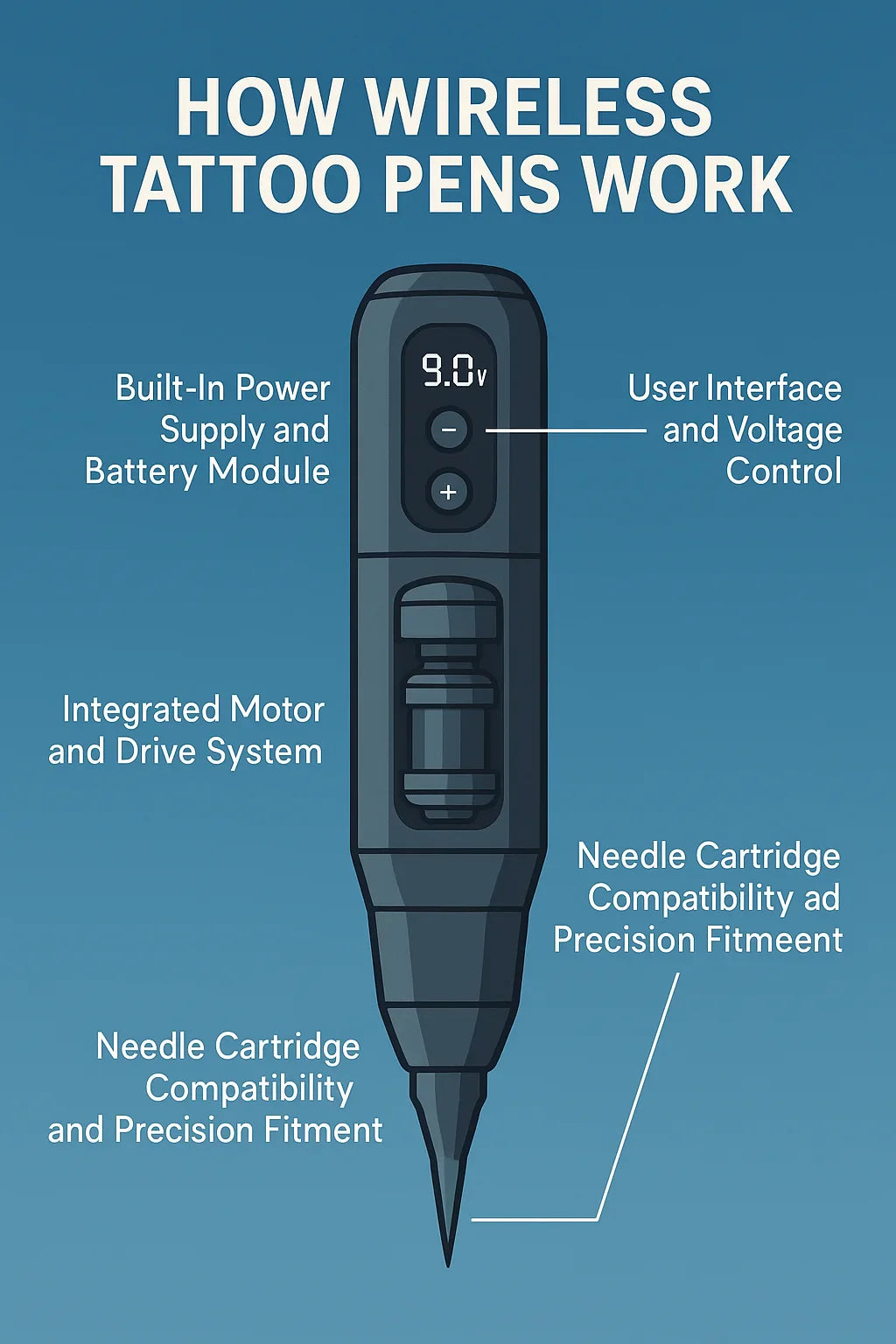 How do wireless tattoo pens work?