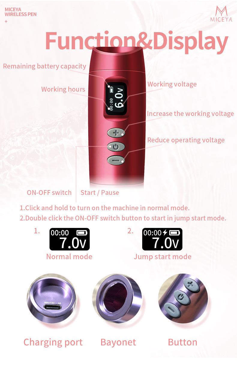 Micya Tulipa Wireless Pen For PMU & Tattoo