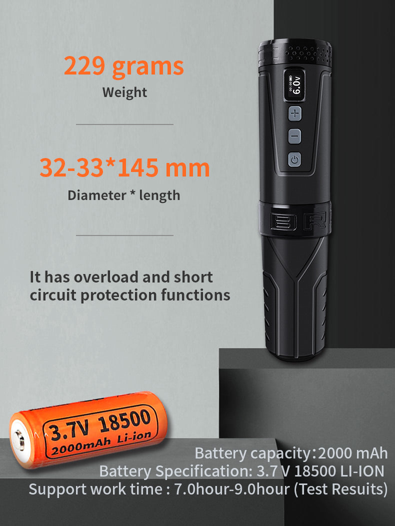 BRONC Wireless Tattoo Pen V6 - Advanced wireless tattoo pen by BRONC for precise tattoo work
