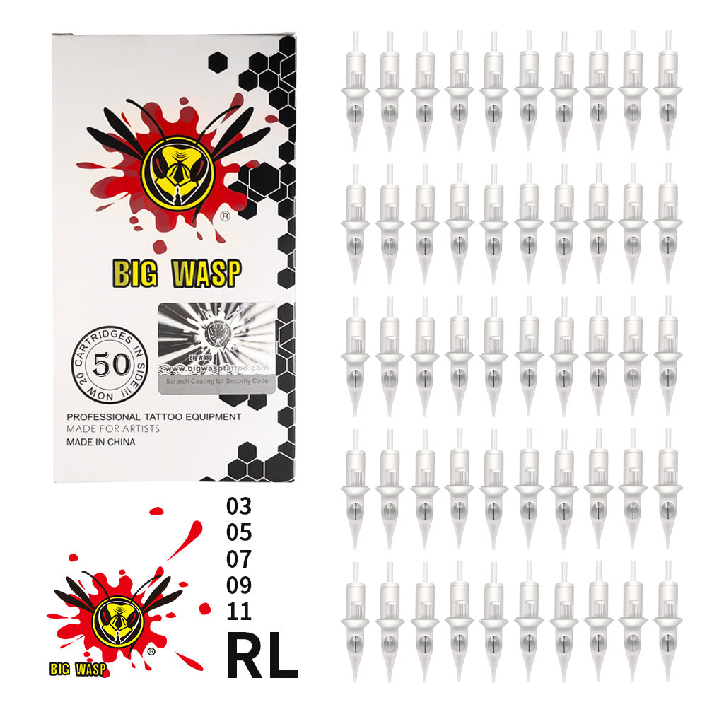 50pcs/Box White Tattoo Cartridges Needles Mix Assorted