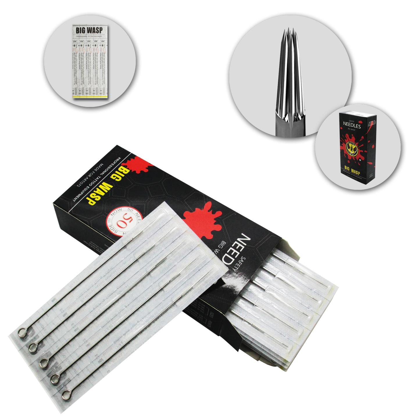 BIG WASP Premium Tattoo Needles Round Liners 50 PCS