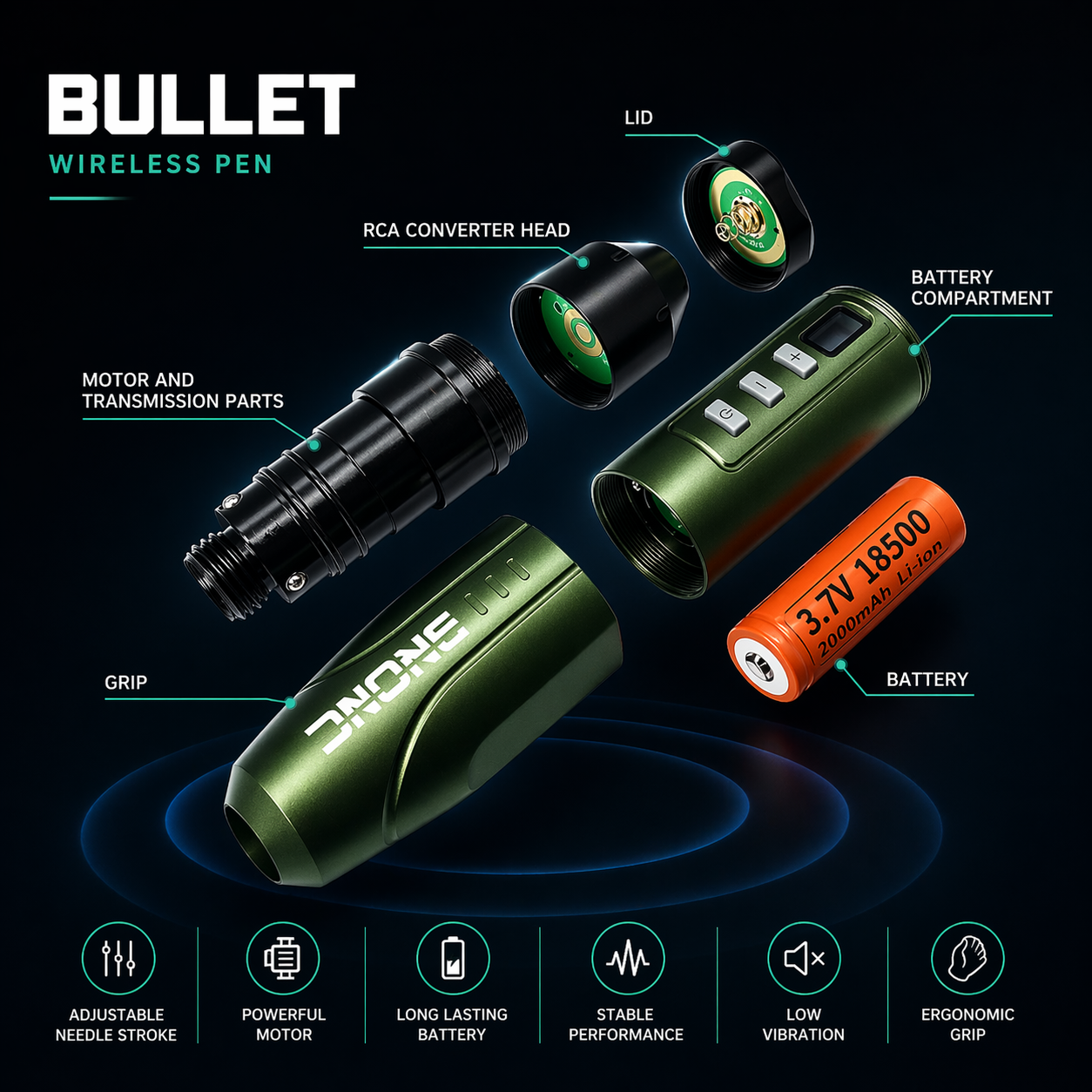 bronc wireless tattoo pen