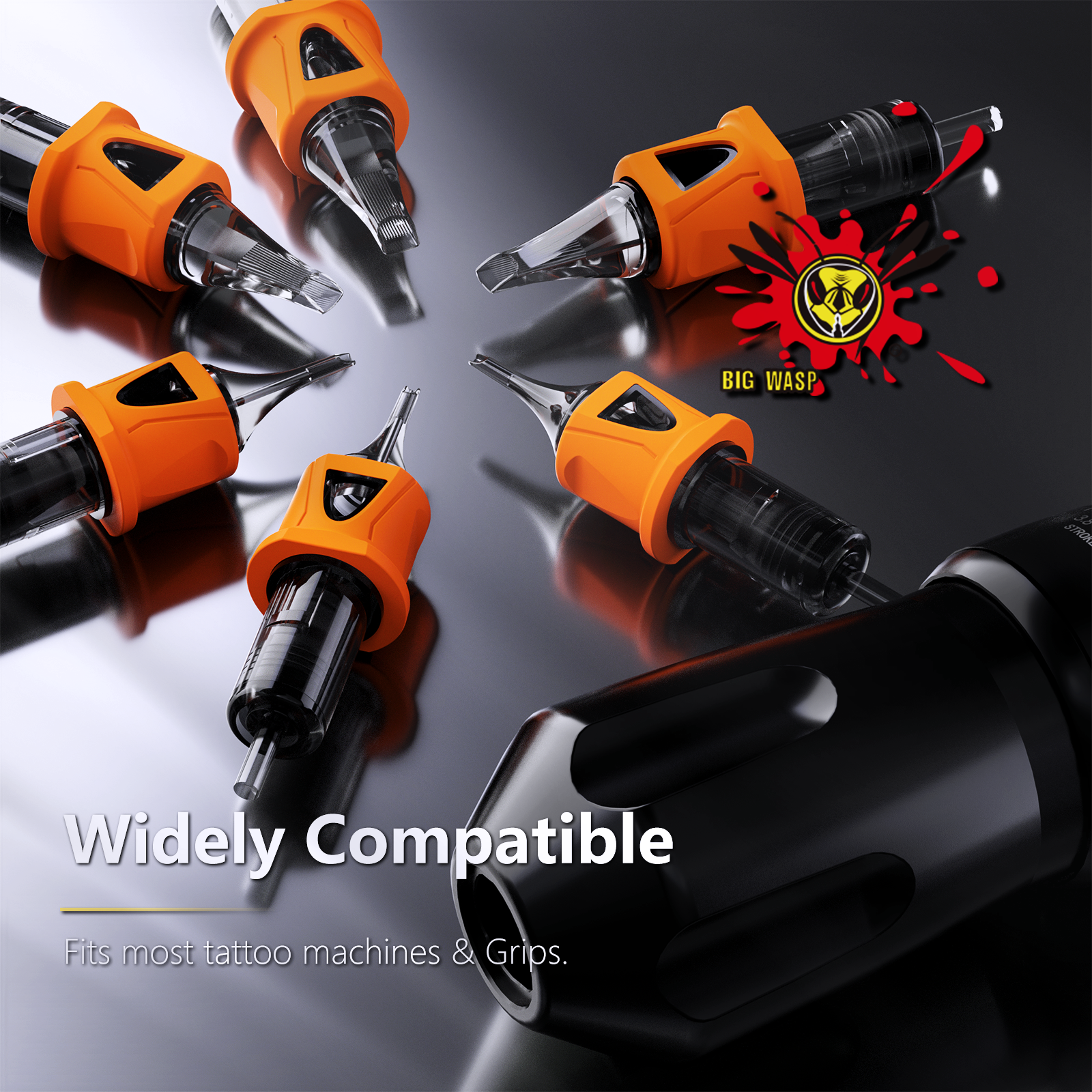 Bigwasp Energy Rubber Cartridge Needles – Round Shaders (20PCS)