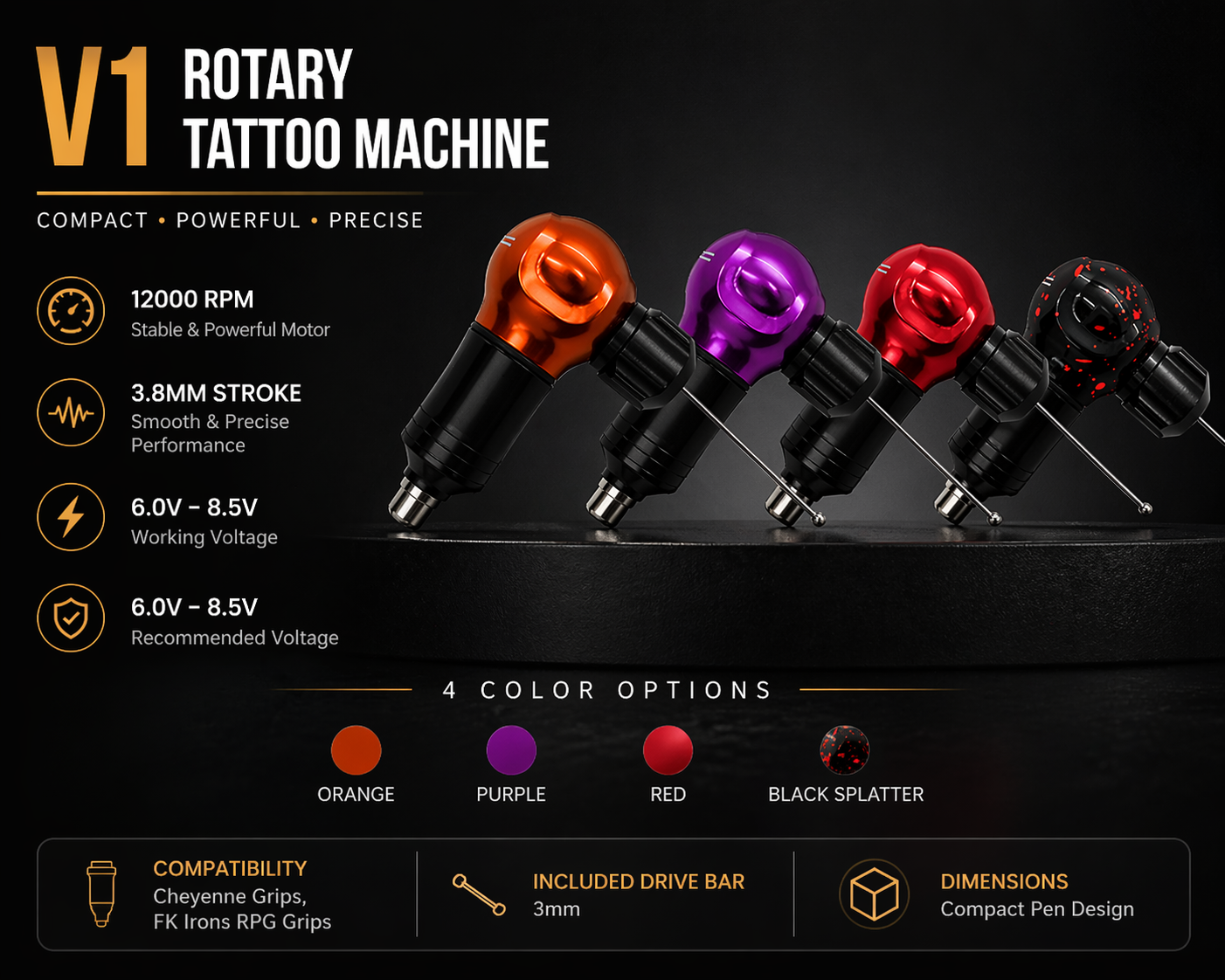 Professional starter tattoo kit by Bronc tattoo supply