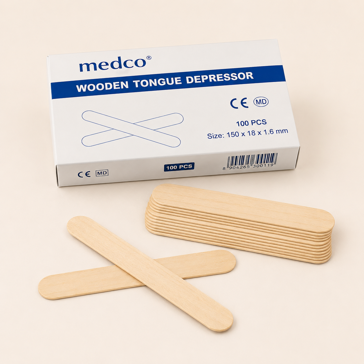 Wooden Tongue Depressors — 100pcs