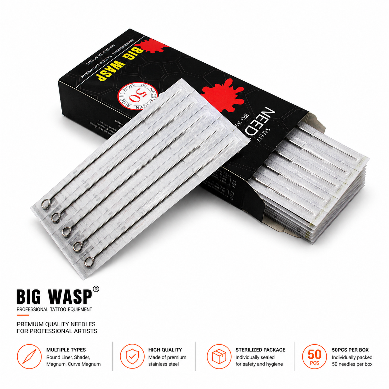 Bigwasp 50pcs Traditional Magnum Tattoo Needles