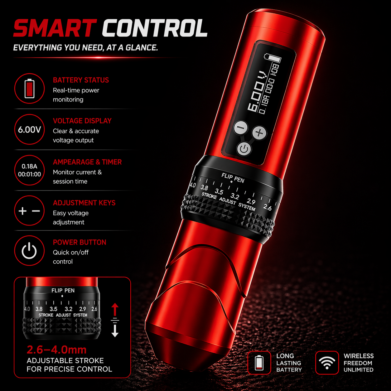 BRONC X1 Wireless Tattoo Pen Compact Machine
