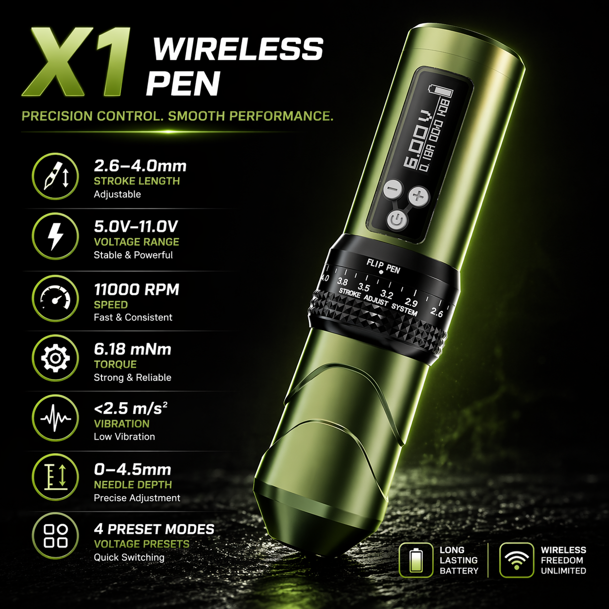 BIgwasp wireless tattoo pen