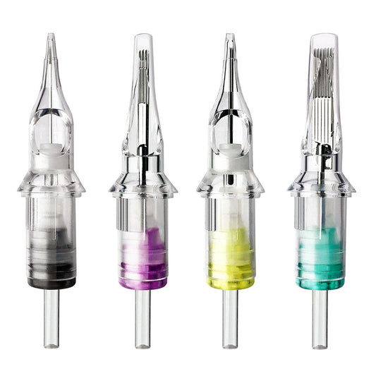 BIG WASP Cartridge Needle - Transparent & Textured Needles Mix (50PCS) - High-quality mix of transparent and textured needles by BIG WASP for precise tattooing.