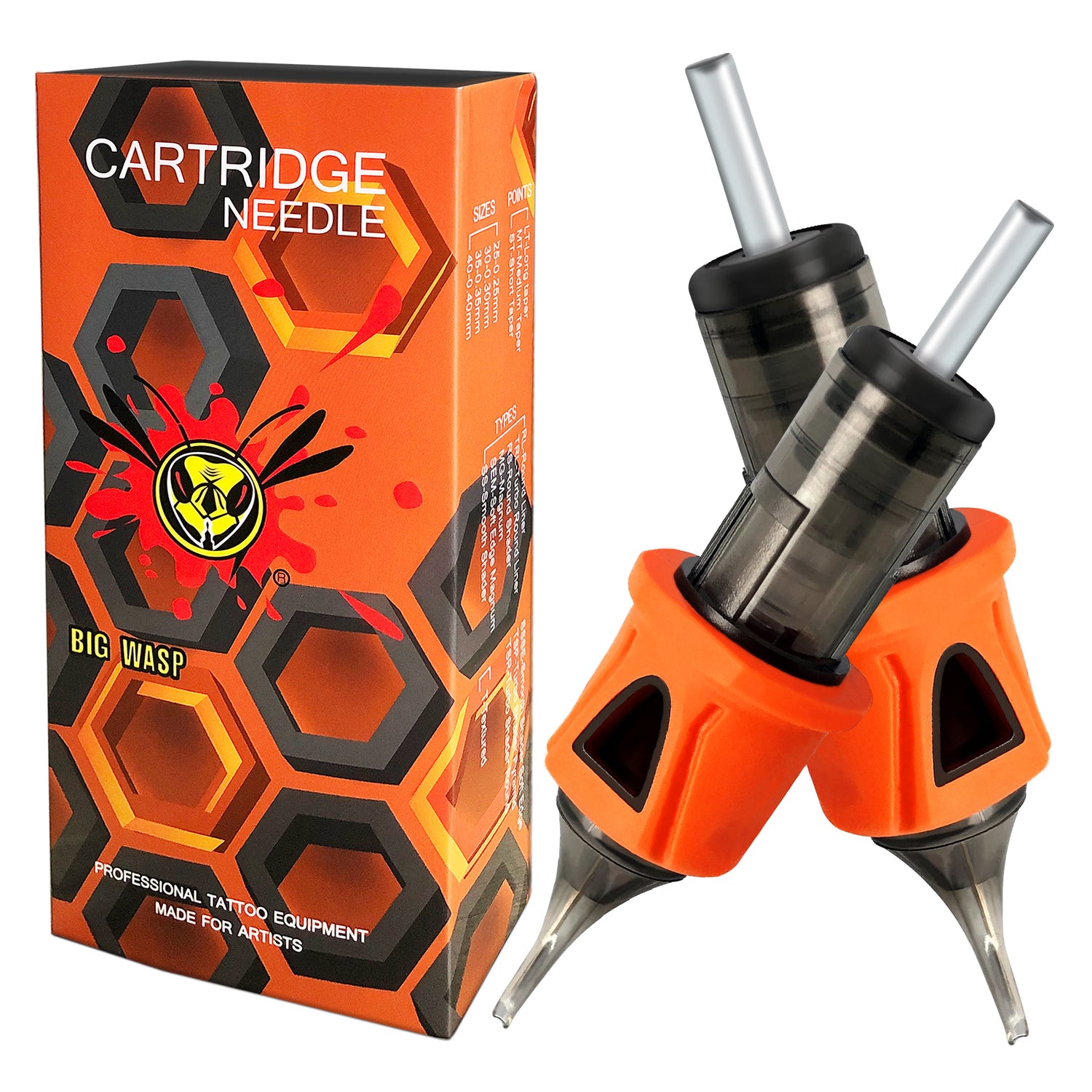 Big Wasp Energy Rubber Cartridge Needles - Round Liner - Premium round liner needles by Big Wasp for precise tattooing.