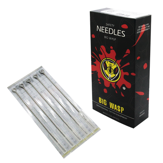 BIG WASP Premium Tattoo Needles - Round Liners 50 PCS - High-quality round liner needles by BIG WASP for precise tattooing.