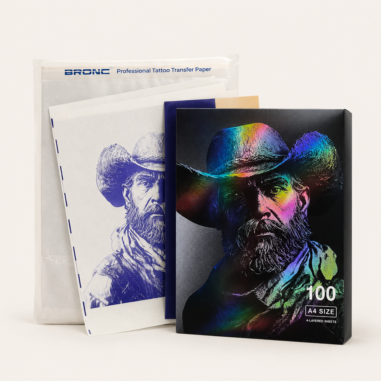 Bronc Professional Tattoo Transfer Paper — A4 100 Sheets