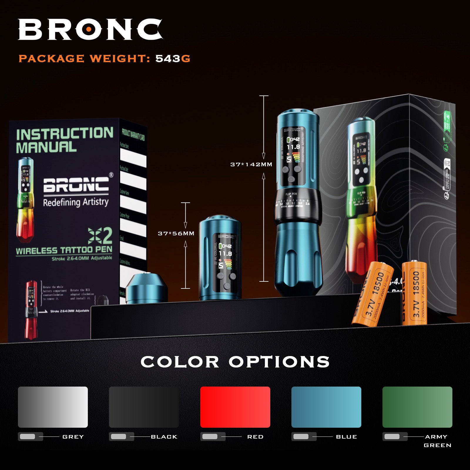 bronc x2 wireless tattoo machine