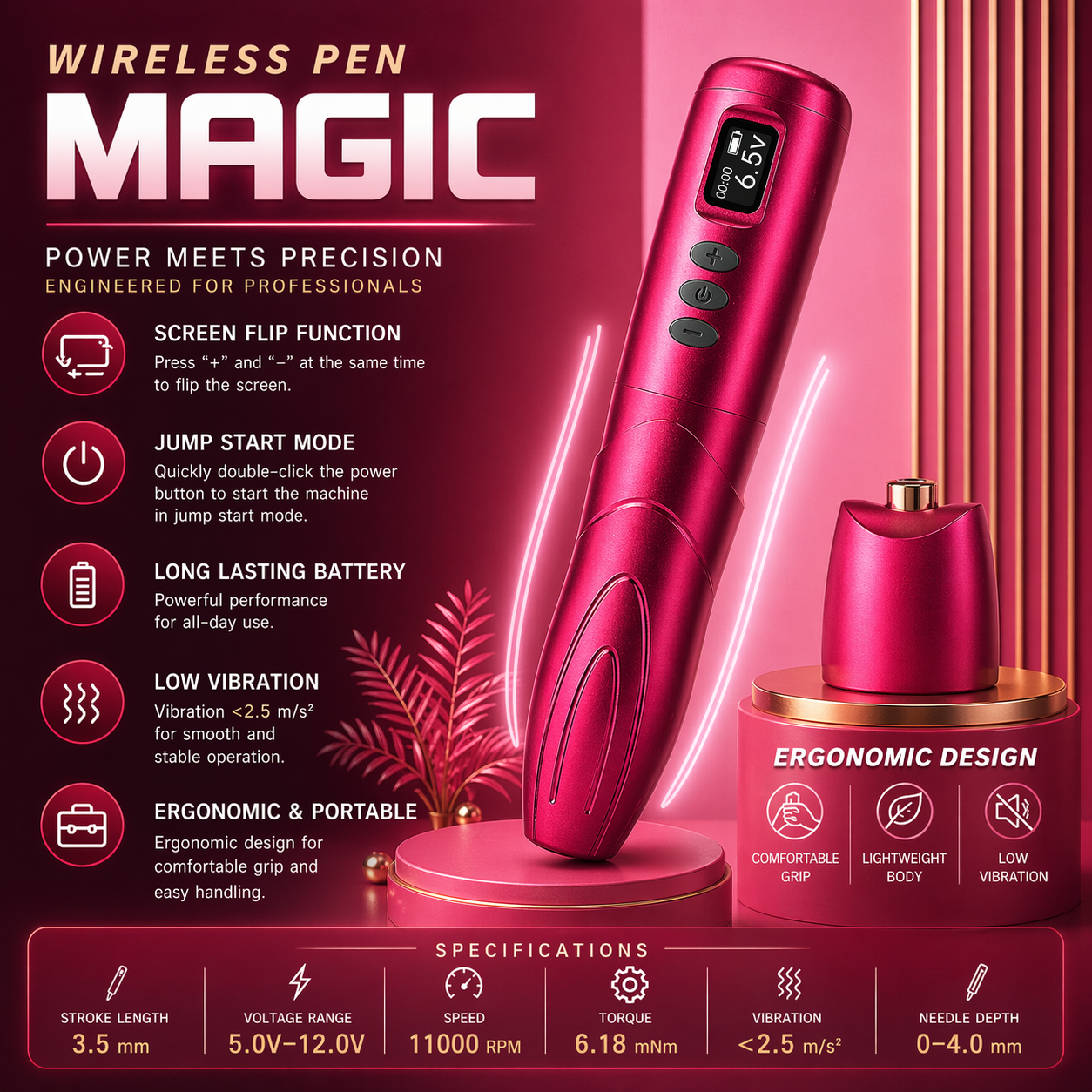 BIgwasp wireless tattoo pen
