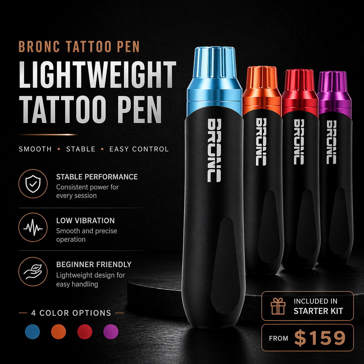Professional starter tattoo kit by Bronc tattoo supply