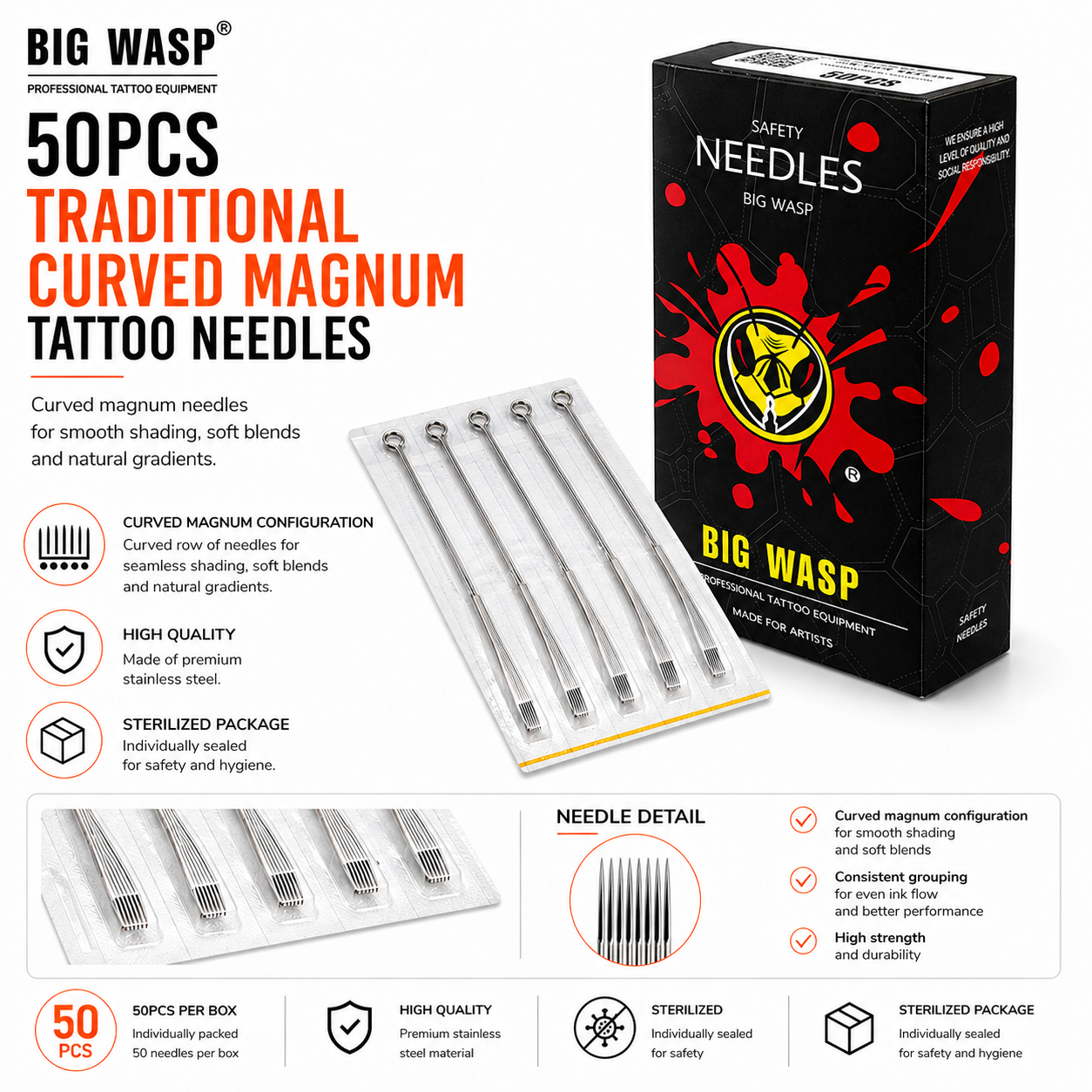 bigwasp-50pcs-traditional-curved-magnum-tattoo-needles