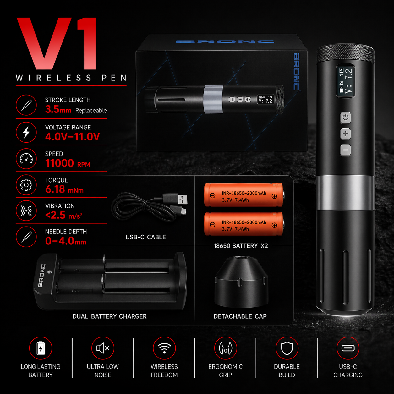 BIgwasp wireless tattoo pen