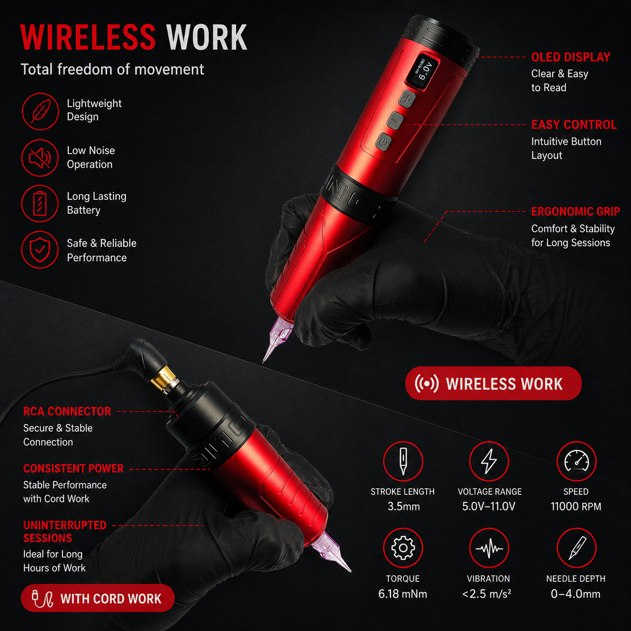 Bronc wireless tattoo machine