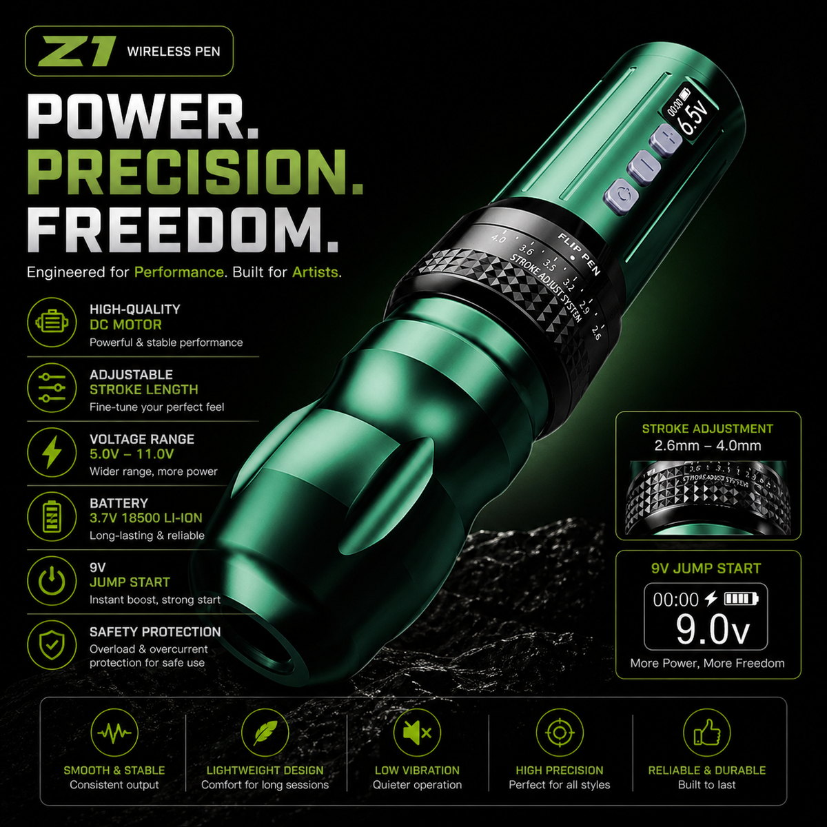 BIG WASP Z1 Wireless Tattoo Machine Pen